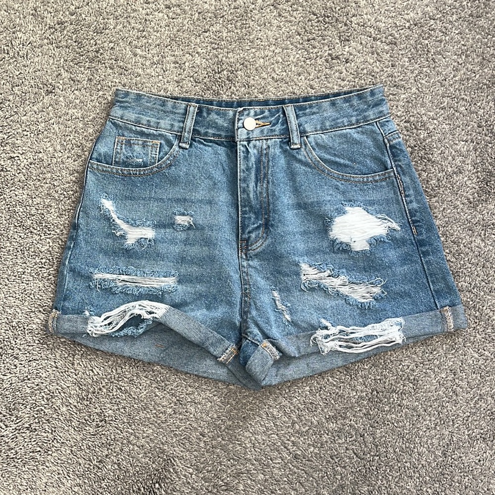 SHEIN | Cuffed Denim Shorts Size 28